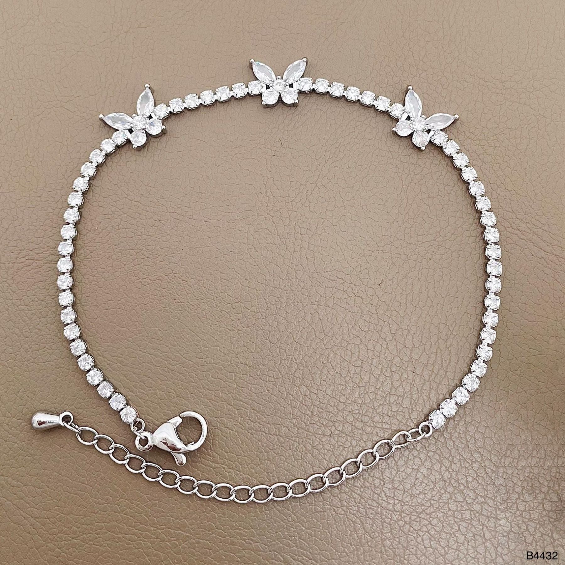 Butterfly Solitaire CZ Silver Anti Tarnish Tennis Bracelet Bulk