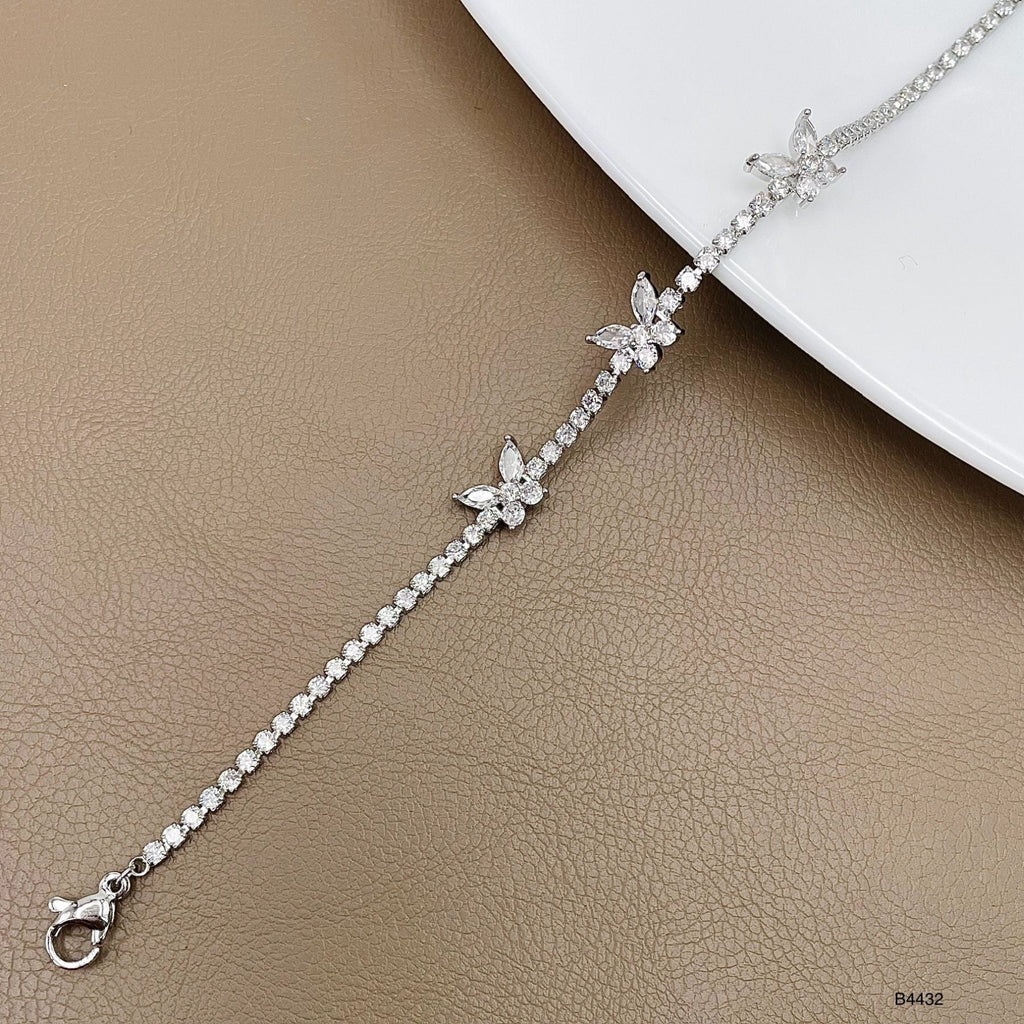 Butterfly Solitaire CZ Silver Anti Tarnish Tennis Bracelet Bulk