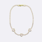 Heart Solitaire CZ 18K Gold Anti Tarnish Tennis Bracelet Bulk