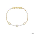 Heart Solitaire CZ 18K Gold Anti Tarnish Tennis Bracelet Bulk