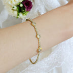 Heart Solitaire CZ 18K Gold Anti Tarnish Tennis Bracelet Bulk