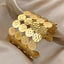 Dented Circle Layer Four 18K Gold Anti Tarnish Stainless Steel Cuff Bracelet For Women