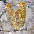 Filigree Flower Gold Anti Tarnish Stainless Steel Cuff Bracelet Bulk