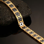 Magnet Black 18K Gold Tungsten Ceramic Anti Tarnish Bracelet Men Bulk
