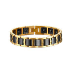 Magnet Black 18K Gold Tungsten Ceramic Anti Tarnish Bracelet Men Bulk