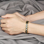 Magnet Black 18K Gold Tungsten Ceramic Anti Tarnish Bracelet Men Bulk
