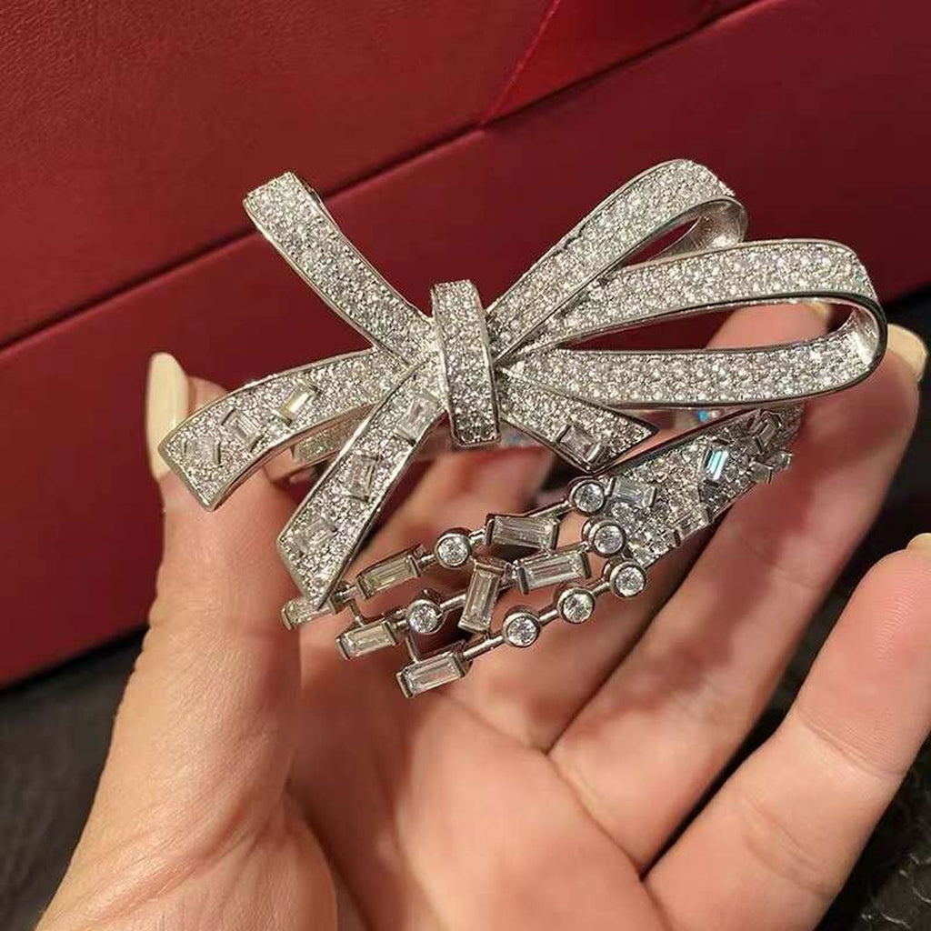 Ribbon Cubic Zirconia 18K Gold Anti Tarnish Kada Bracelet Women Bulk