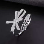 Ribbon Cubic Zirconia 18K Gold Anti Tarnish Kada Bracelet Women Bulk