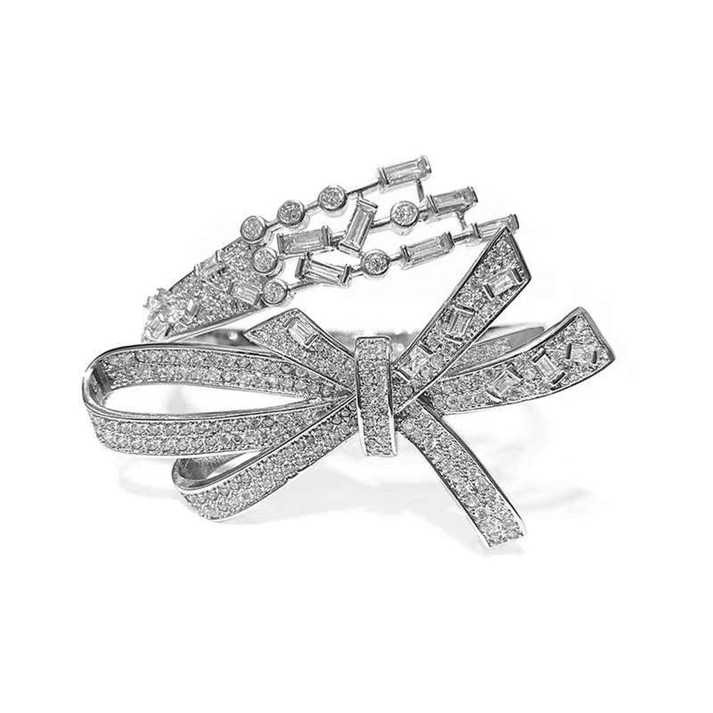 Ribbon Cubic Zirconia 18K Gold Anti Tarnish Kada Bracelet Women Bulk