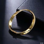 Screw Wave CZ 18K Gold Anti Tarnish Kada Bracelet Bulk