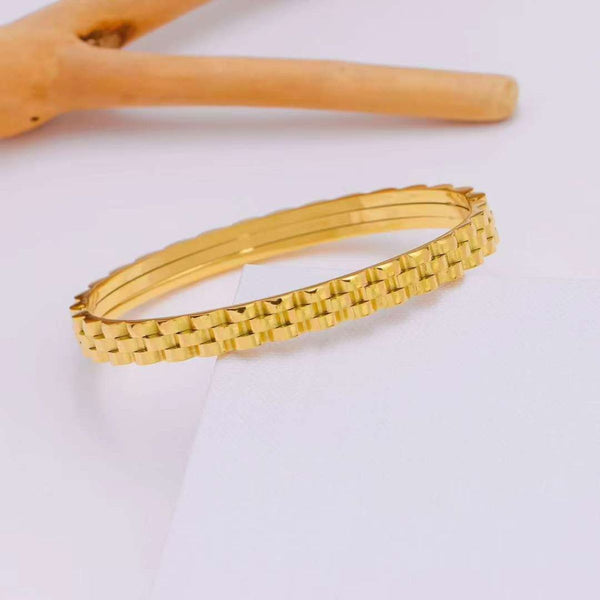 Watch Belt Surface 18K Gold Stainless Steel Anti Tarnish Kada Bracelet For Women Main image