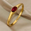 Oval Crystal Red 18K Gold Stainless Steel Anti Tarnish Openable Kada Bracelet For Women