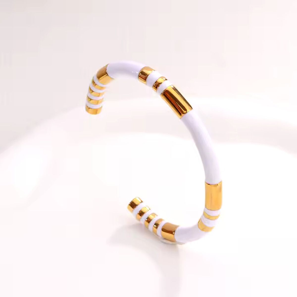 Stripe Black Gold Stainless Steel Anti Tarnish Cuff Bracelet Bulk