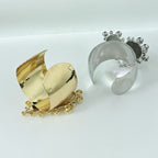 Love Heart 18K Gold Cuff Kada Bracelet For Women Bulk