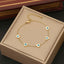 Evil Eye Heart Stainless Steel Mother Of Pearl 18K Gold Bracelet Bulk