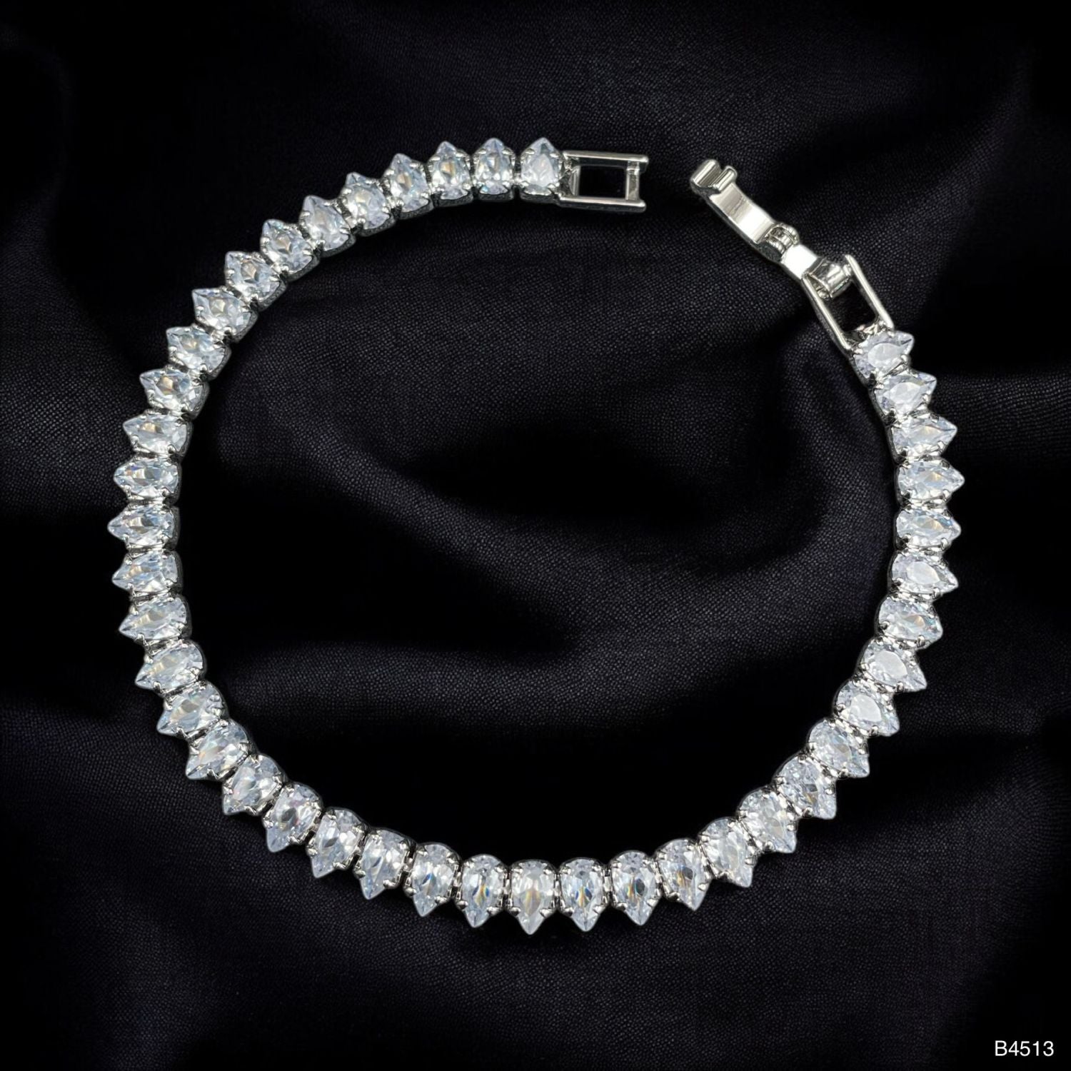 Drop Solitaire Silver White Cubic Zirconia Tennis Bracelet Women Bulk