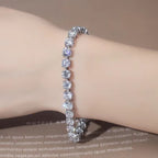 Oval Solitaire Silver White Cubic Zirconia Tennis Bracelet Women Bulk