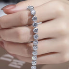 Oval Solitaire Silver White Cubic Zirconia Tennis Bracelet Women Bulk