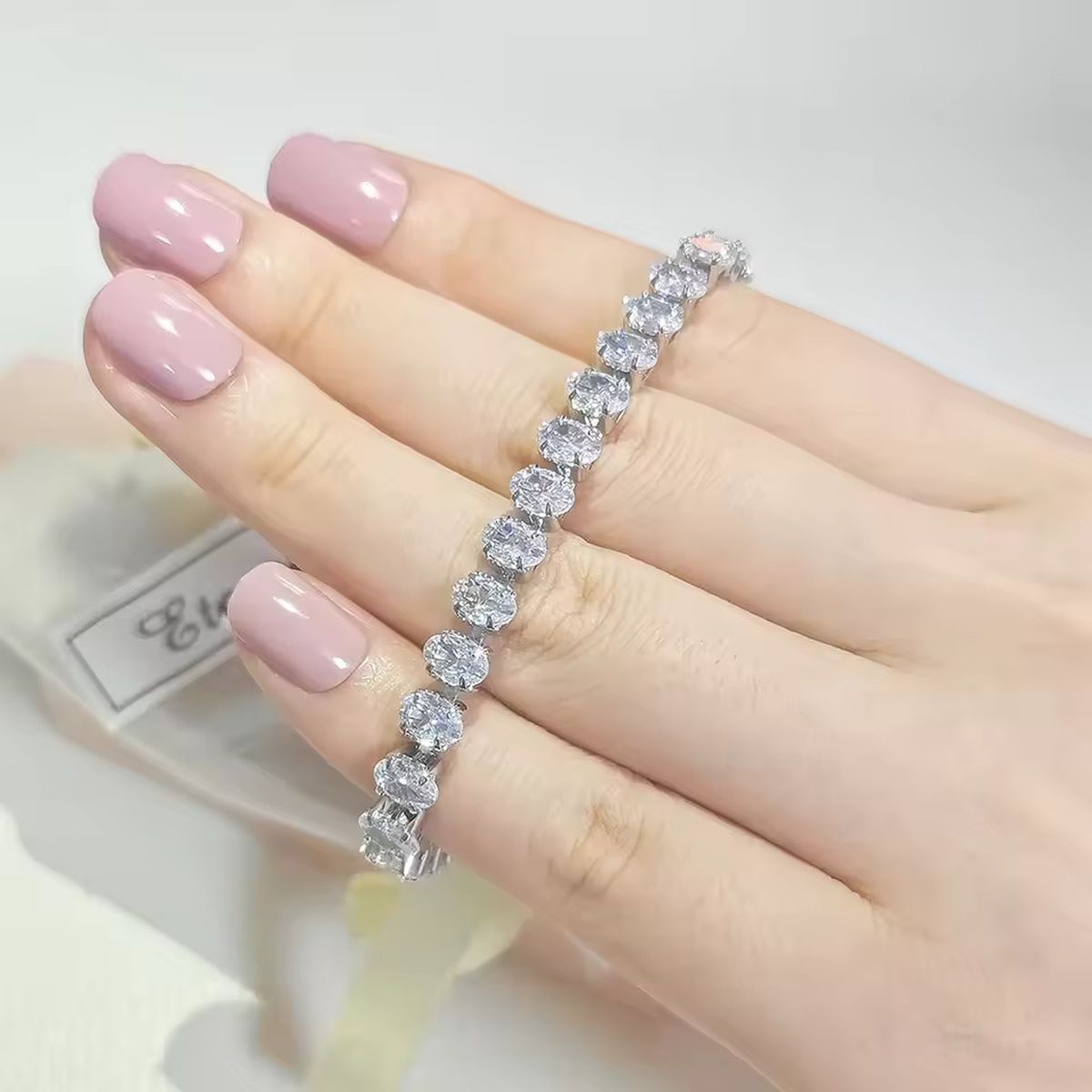 Oval Solitaire Silver White Cubic Zirconia Tennis Bracelet Women Bulk