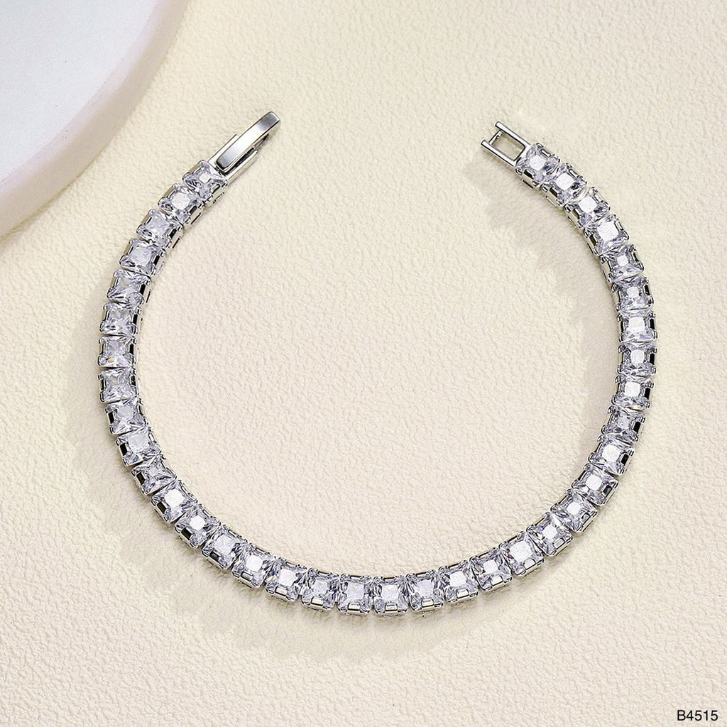 Round Solitaire Silver White Cubic Zirconia Tennis Bracelet Women Bulk