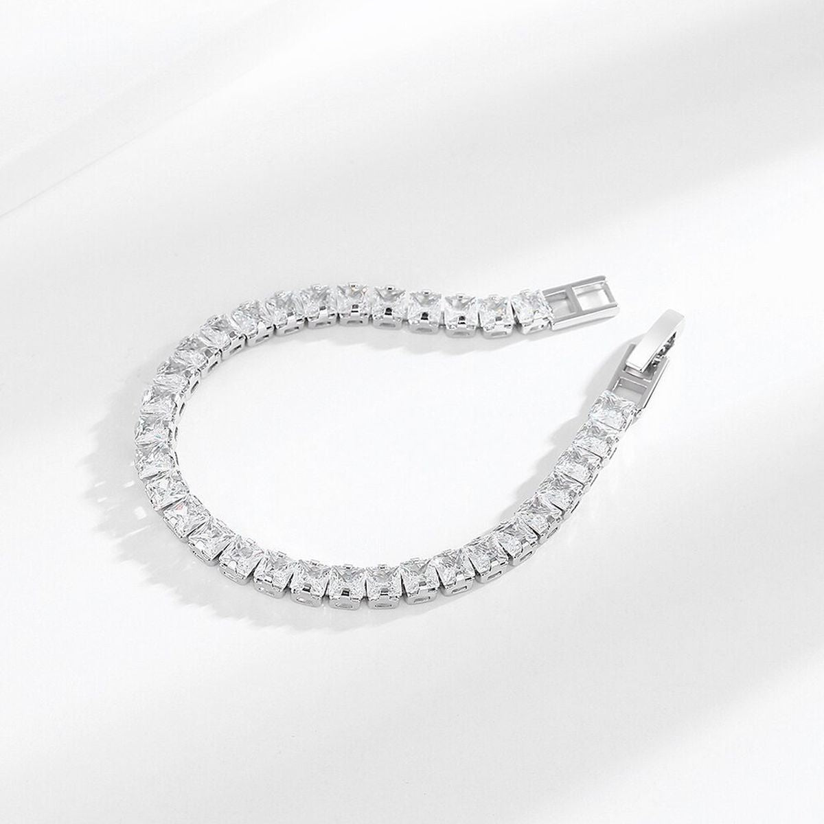 Round Solitaire Silver White Cubic Zirconia Tennis Bracelet Women Bulk