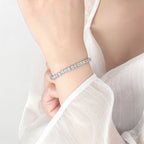 Round Solitaire Silver White Cubic Zirconia Tennis Bracelet Women Bulk