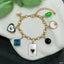 Heart Charm Enamel CZ Multi Gold Anti Tarnish Chain Bracelet Bulk