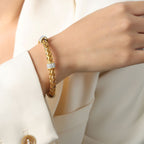 Mesh Cubic Zirconia 18K Gold Silver Stainless Steel Anti Tarnish Cuff Kada Bracelet For Women