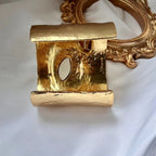 Face Yellow 18K Gold Cuff Kada Bracelet For Women