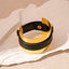 Stylish 18K Gold Black Leather Kada Bracelet For Women Bulk