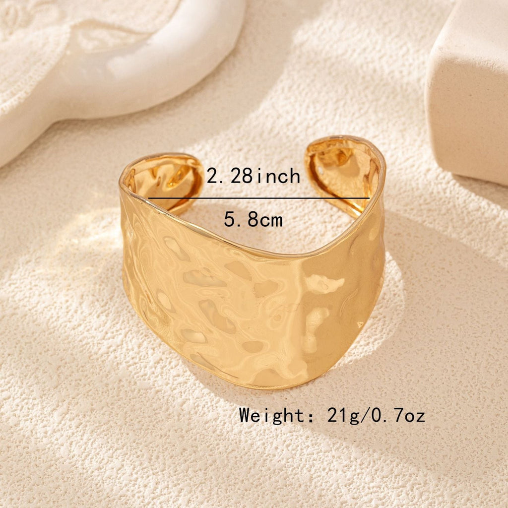 Wave Beaten 18K Gold Cuff Kada Bracelet For Women Bulk