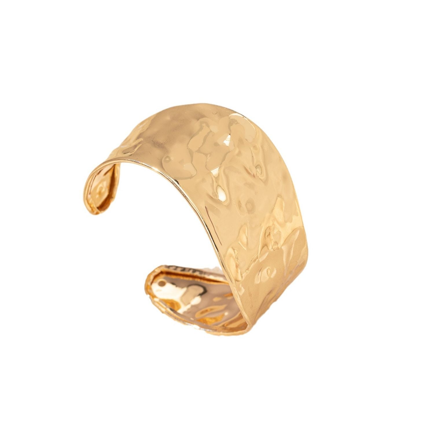 Wave Beaten 18K Gold Cuff Kada Bracelet For Women Bulk
