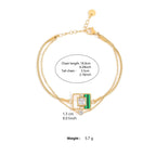 CZ White Green Malachite Gold Anti Tarnish Snake Chain Bracelet Bulk