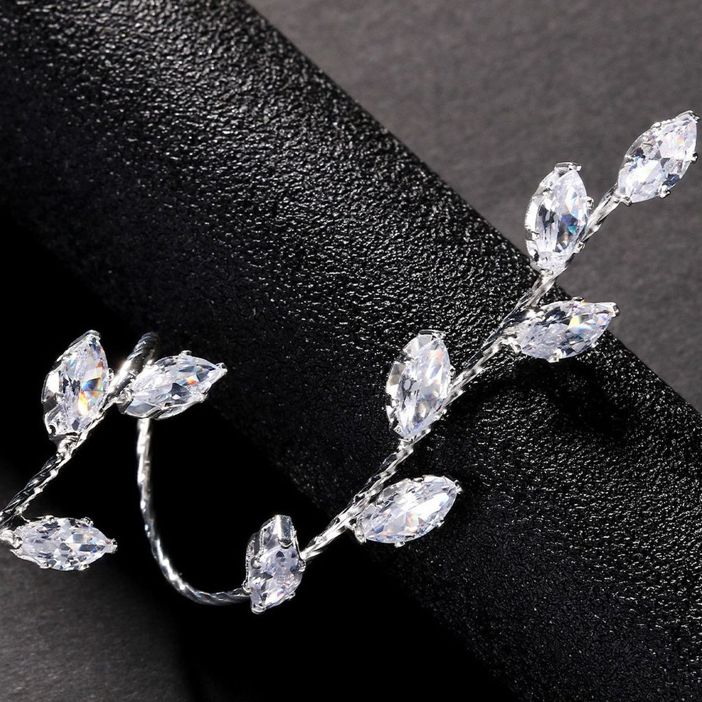 Marquise Floral Cubic Zirconia Knuckle Bracelet Ring For Women Bulk