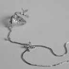 Flower Solitaire Gold Silver Anti Tarnish Box Chain Bracelet Joint Ring For Women