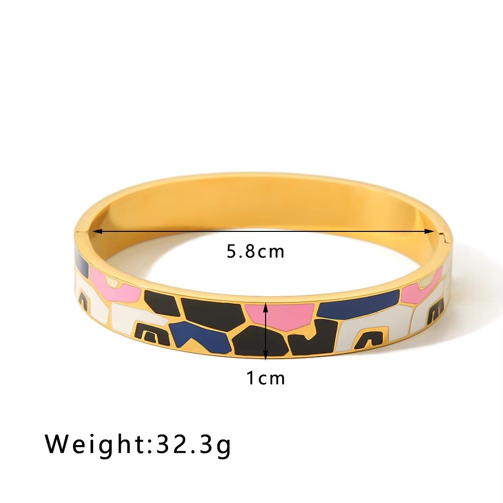 Rainbow Multicolour Enamel 18K Gold Plated Openable Kada Bracelet Bulk