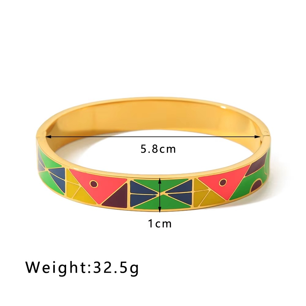 Rainbow Multicolour Enamel 18K Gold Plated Openable Kada Bracelet Bulk