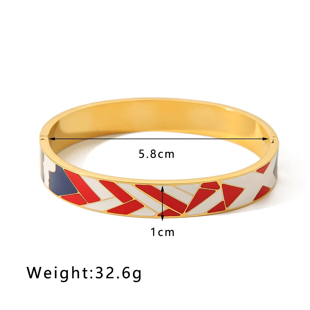 Rainbow Multicolour Enamel 18K Gold Plated Openable Kada Bracelet Bulk