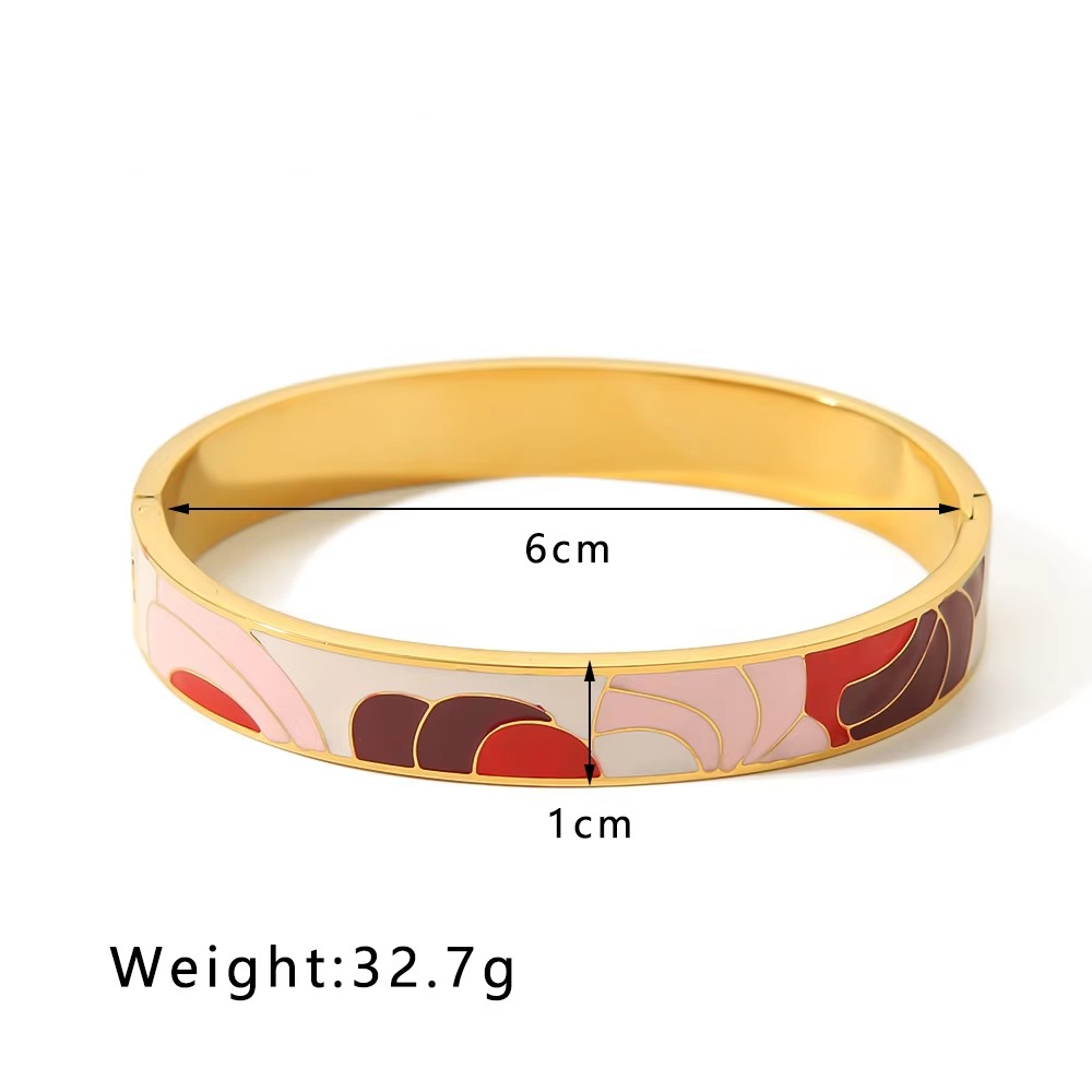 Rainbow Multicolour Enamel 18K Gold Plated Openable Kada Bracelet Bulk