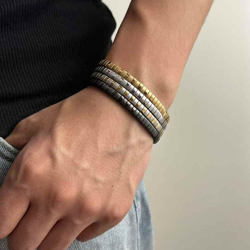 Slim Gold Silver Stainless Steel Anti Tarnish Stackable Bracelet Bulk