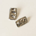 Biscuit Dented 18K Gold Stainless Steel Anti Tarnish Stud Earring Bulk