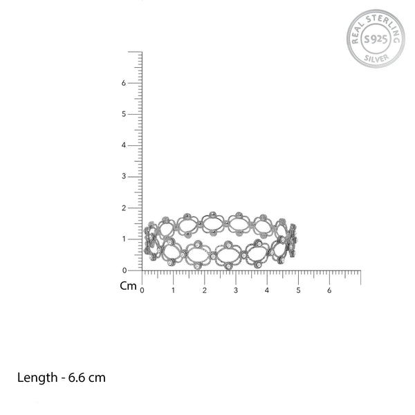18K Gold Silver CZ Adjustable Free Size Bracelet Cum Ring Bulk