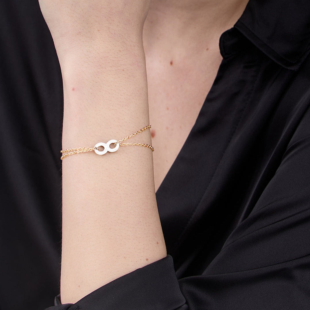 Minimal Infinity Charm Rose Silver Gold Anti Tarnish Brass Bracelet Bulk
