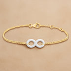Minimal Infinity Charm Rose Silver Gold Anti Tarnish Brass Bracelet Bulk
