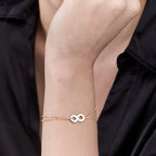 Minimal Infinity Charm Rose Silver Gold Anti Tarnish Brass Bracelet Bulk