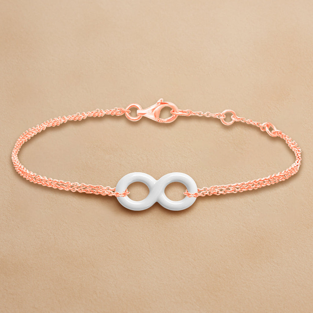 Minimal Infinity Charm Rose Silver Gold Anti Tarnish Brass Bracelet Bulk