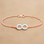 Minimal Infinity Charm Rose Silver Gold Anti Tarnish Brass Bracelet Bulk