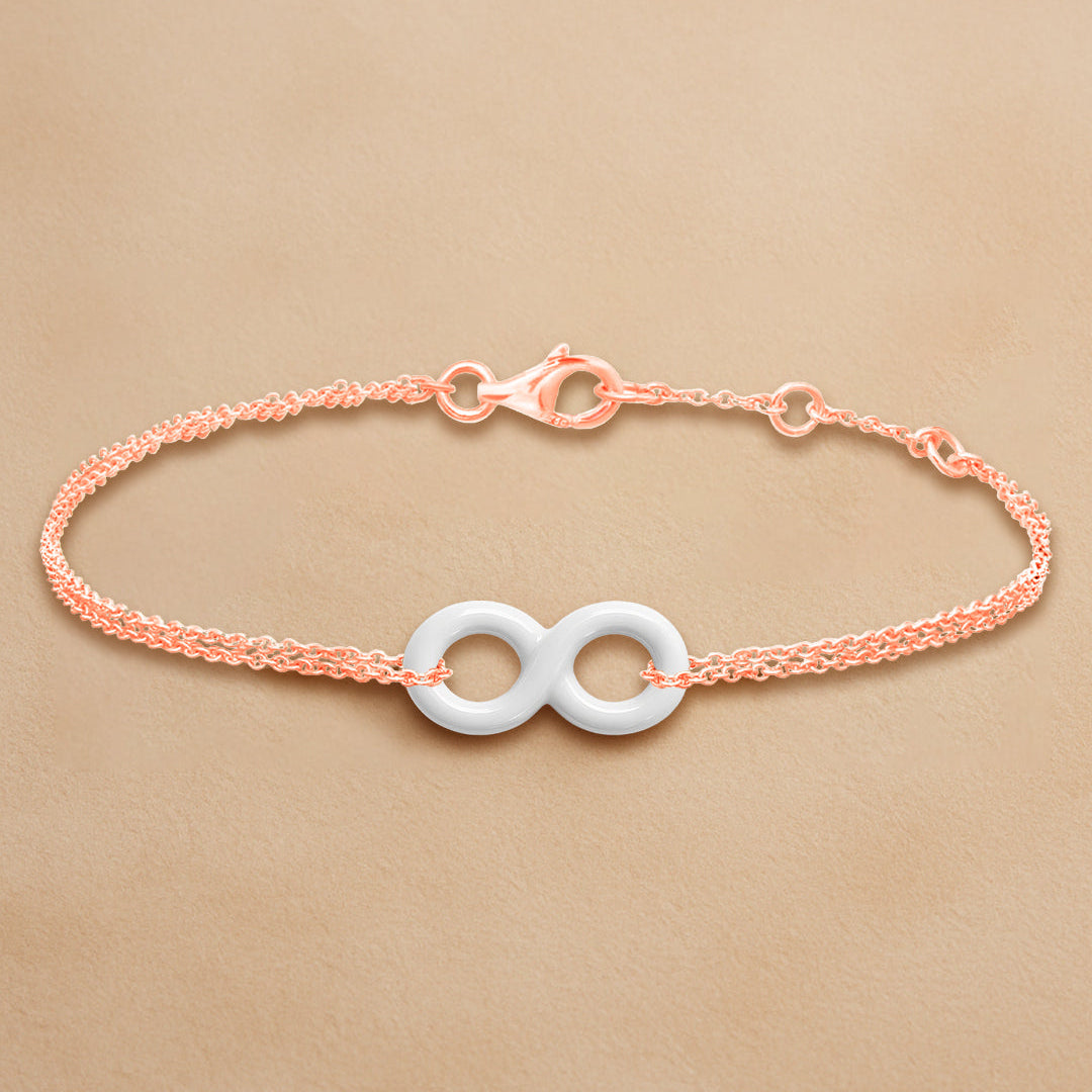 Minimal Infinity Charm Rose Silver Gold Anti Tarnish Brass Bracelet Bulk