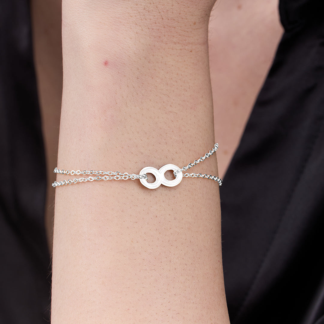 Minimal Infinity Charm Rose Silver Gold Anti Tarnish Brass Bracelet Bulk Secondary image