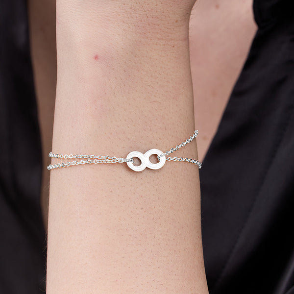 Minimal Infinity Charm Rose Silver Gold Anti Tarnish Brass Bracelet Bulk Secondary image